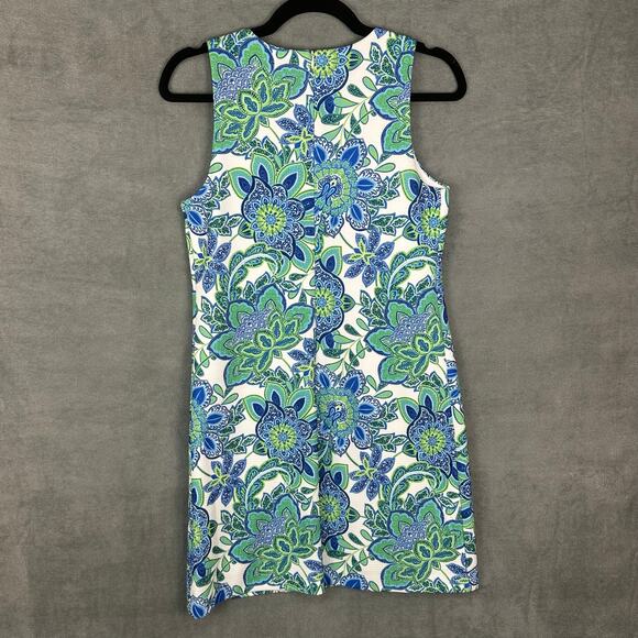 Eliza J Dress Womens 2 Blue Floral Embroidered Tropical Beach Resort Bright - Picture 6 of 12